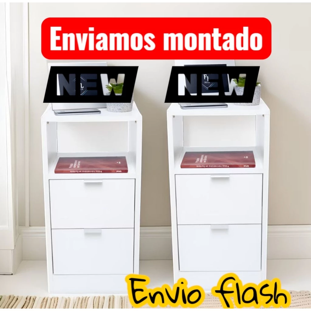 Kit Mesa Cabeceira 60cm De Altura 2 Gavetas Mdf 100% Montada