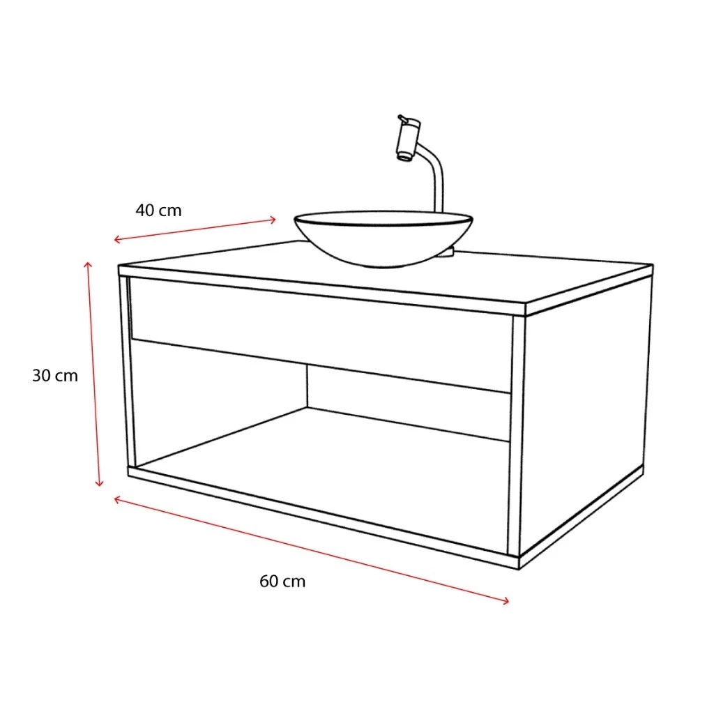 Gabinete Banheiro Armário 60CM Sem Cuba Promoção 100% MDF ENVIAMOS MONTADO